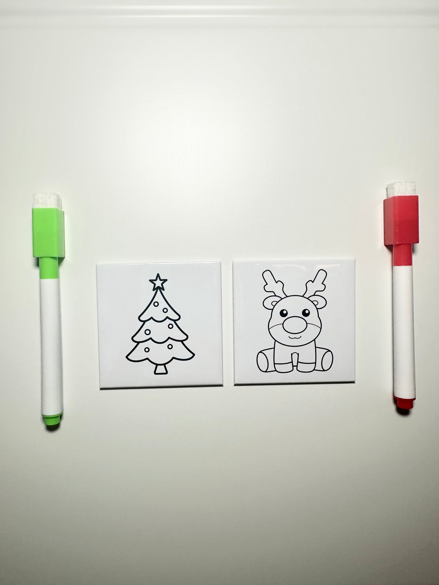 Dry erase coloring magnets